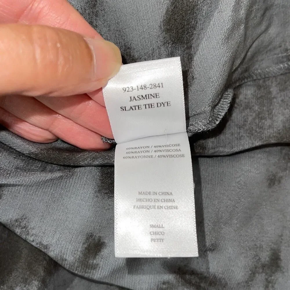 Rails Womens Long Sleeve Slate Tie Dye Jasmine Mini Dress Gray‎ Small NWOT